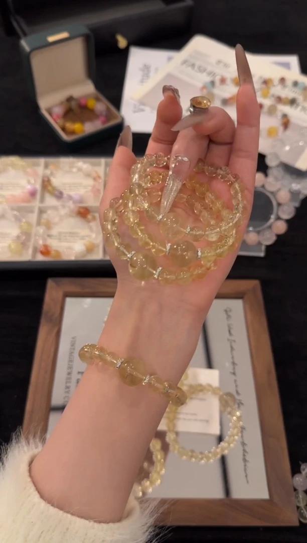 合金手链水晶黄水晶x3414