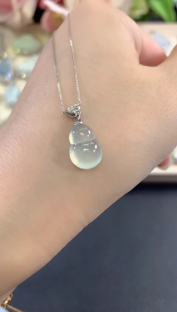 项链18K金镶嵌翡翠b27多样性一件发