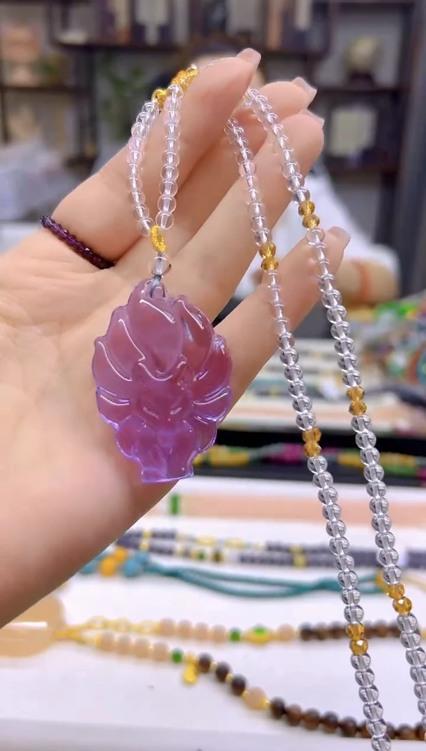 未镶嵌颈饰紫晶DIY款M738