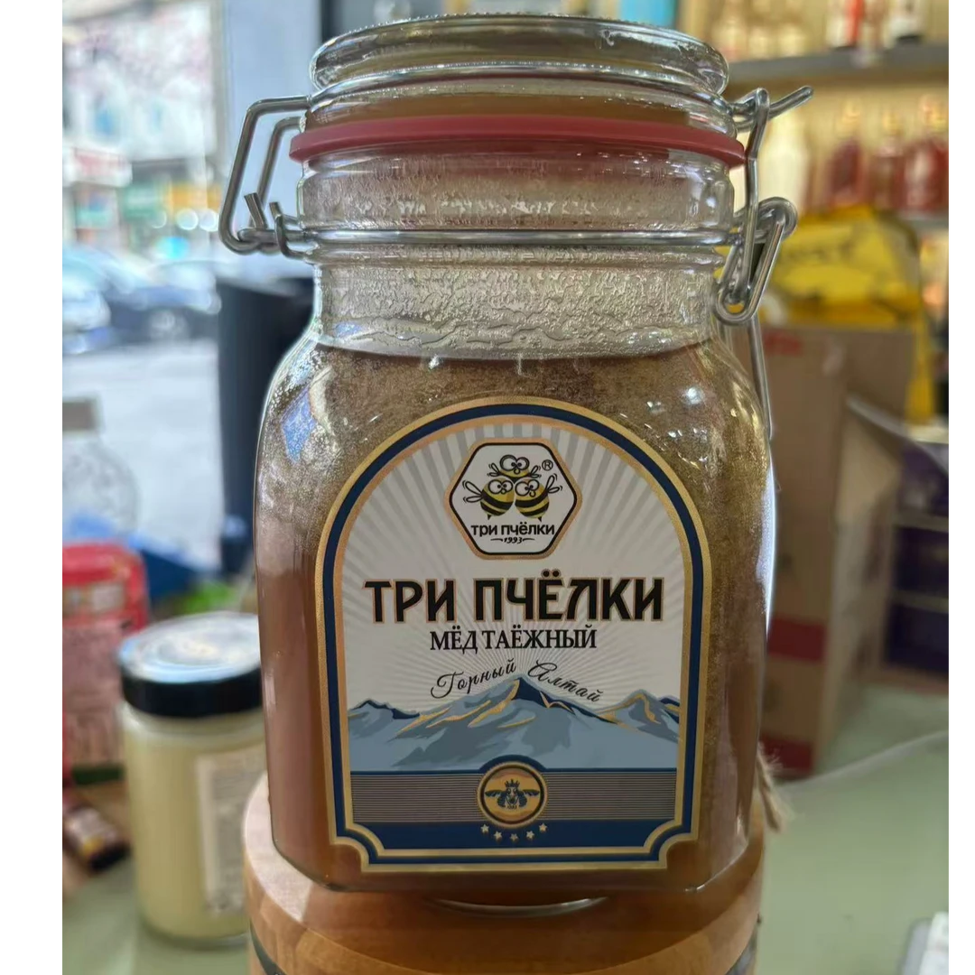 俄罗斯原装进口特里普乔卡泰加林蜂蜜自然结晶蜜1000g