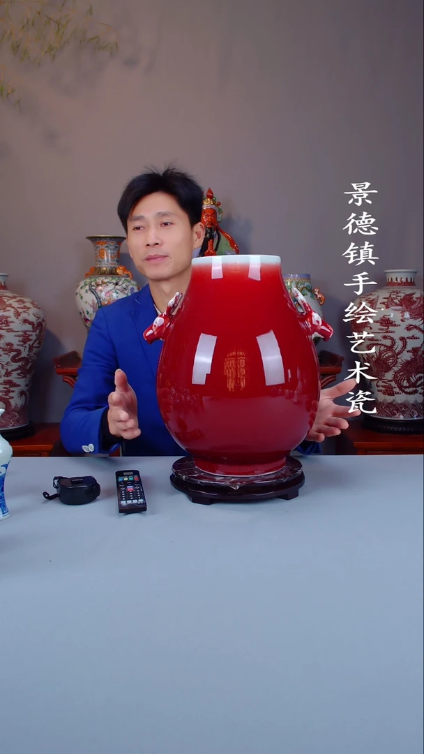 瓶陶景德镇手工手绘陶瓷摆件43