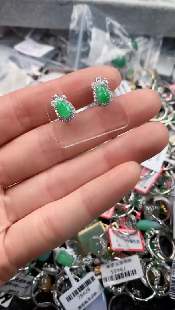 银S925镶嵌戒指翡翠1                          3