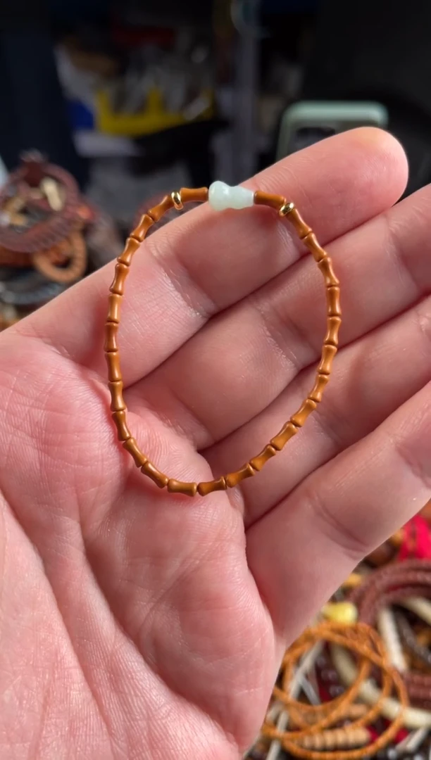 手串橄榄核王胖子文玩工作室核壁竹节单圈