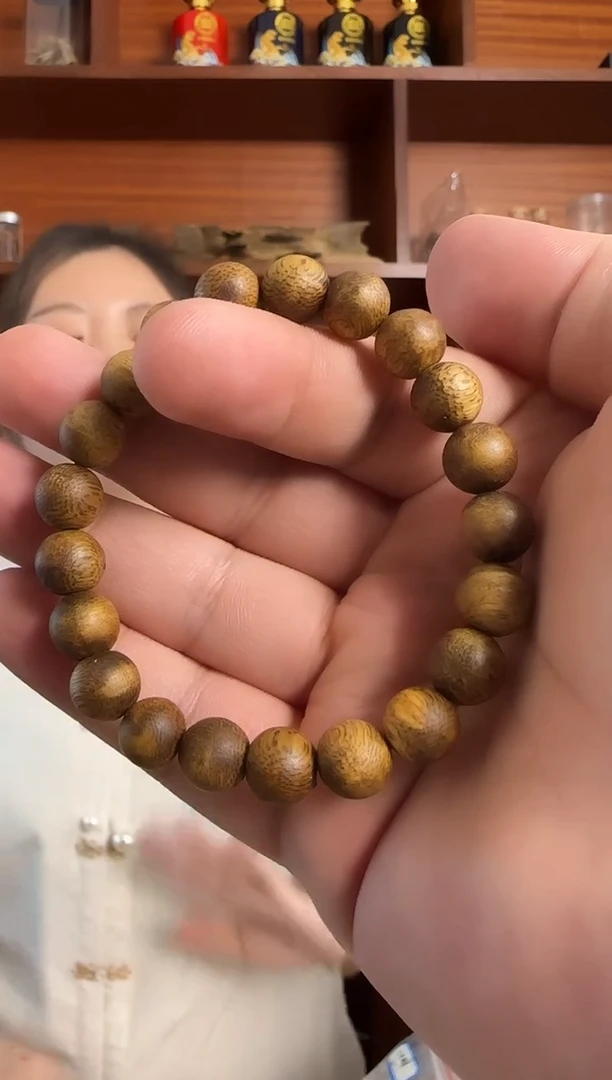 沉香手串奇楠沉香陆河卡9圆珠单圈手串一条