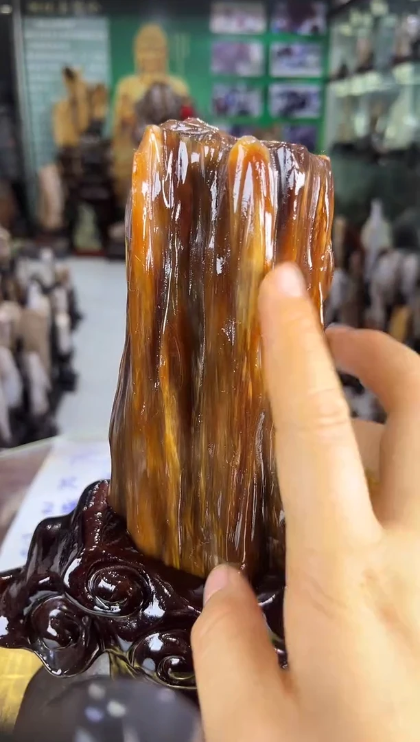 未镶嵌珠宝奇石硅化玉缅甸天然树化玉精品摆件