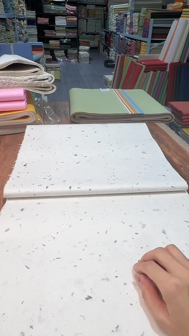 纯手工四尺对开25张艾叶楮皮云龙半生熟