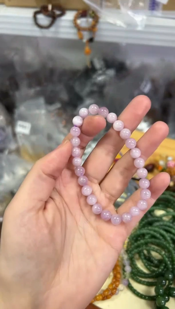 【闪购商品】辉石手链未镶嵌猫眼紫锂辉圆珠手链[3829]