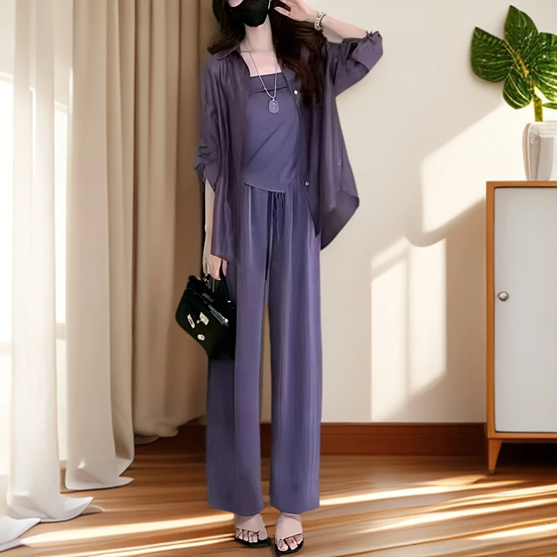 休闲风INS风时尚套装显瘦长袖夏季艺术风御姐风