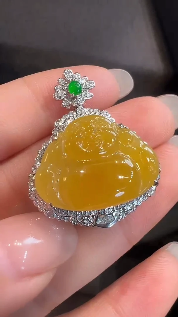 吊坠(不含链)18K金镶嵌翡翠??AL6