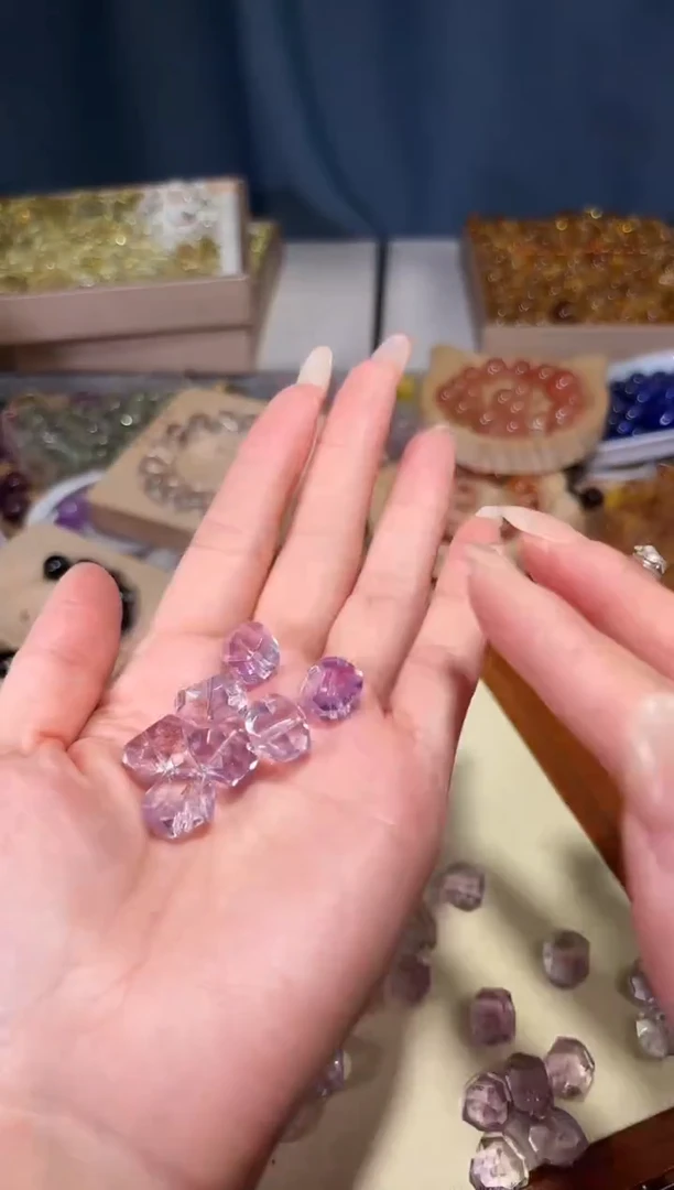 未镶嵌手串水晶S75紫水晶隔珠一颗