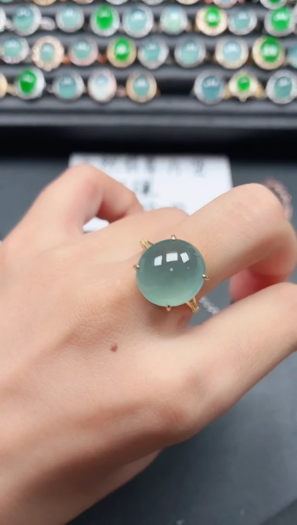 翡翠戒指银S925镶嵌11111