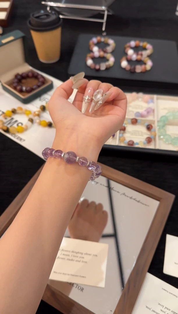 合金手链水晶紫水晶x2404