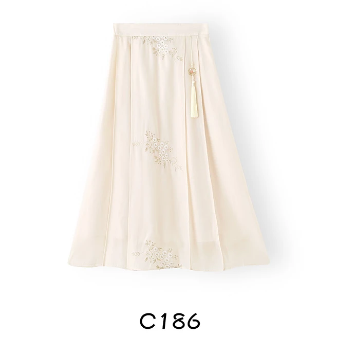 【艾丽莎定制】新中式国风优雅气质通勤百搭轻薄半身裙C-186