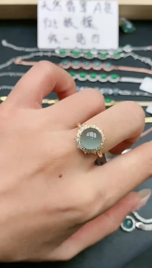 翡翠戒指银S925镶嵌1111111