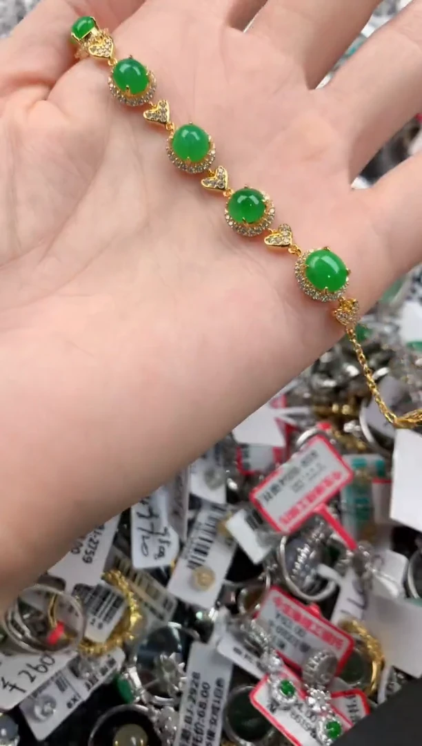 银S925镶嵌戒指翡翠444---1