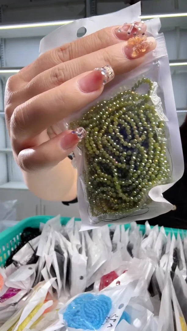 玻璃3179卡2水晶扁珠10条AB彩橄榄绿玉