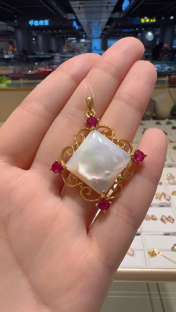 吊坠贝壳（贝母）银S925镶嵌WSB822BB