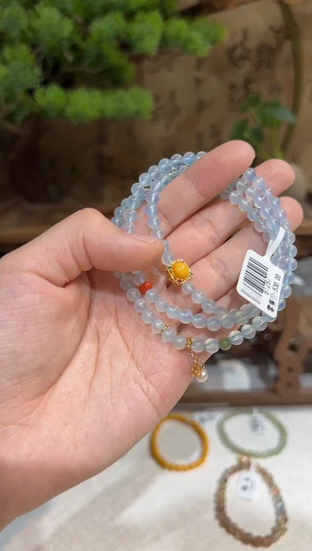 未镶嵌手链海蓝宝石手饰@@