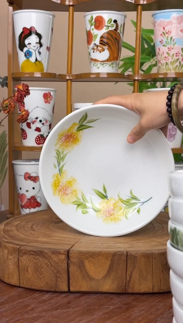 景德镇手绘釉中彩（食品级）圆深盘