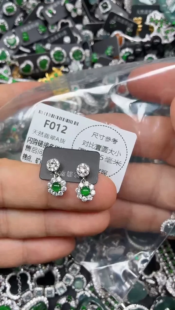 颈饰未镶嵌翡翠F012耳钉