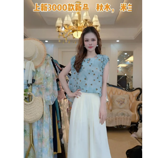 【两件套】【有里布】夏季新款两件套高档洋气新中式裤子套装D2704