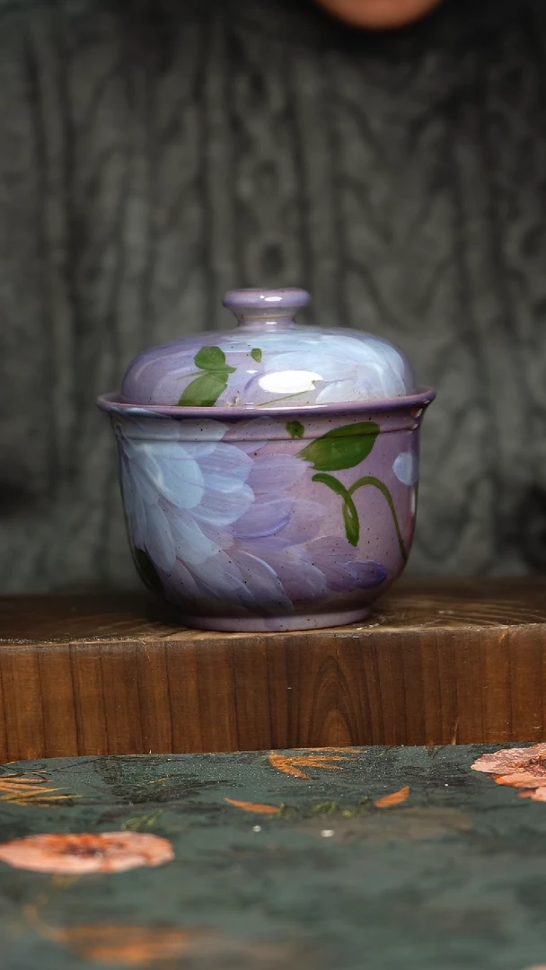 杯釉下彩手工手绘同款陶器