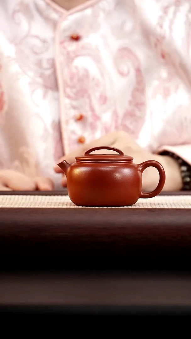 茶壶紫砂红皮龙圆汉瓦