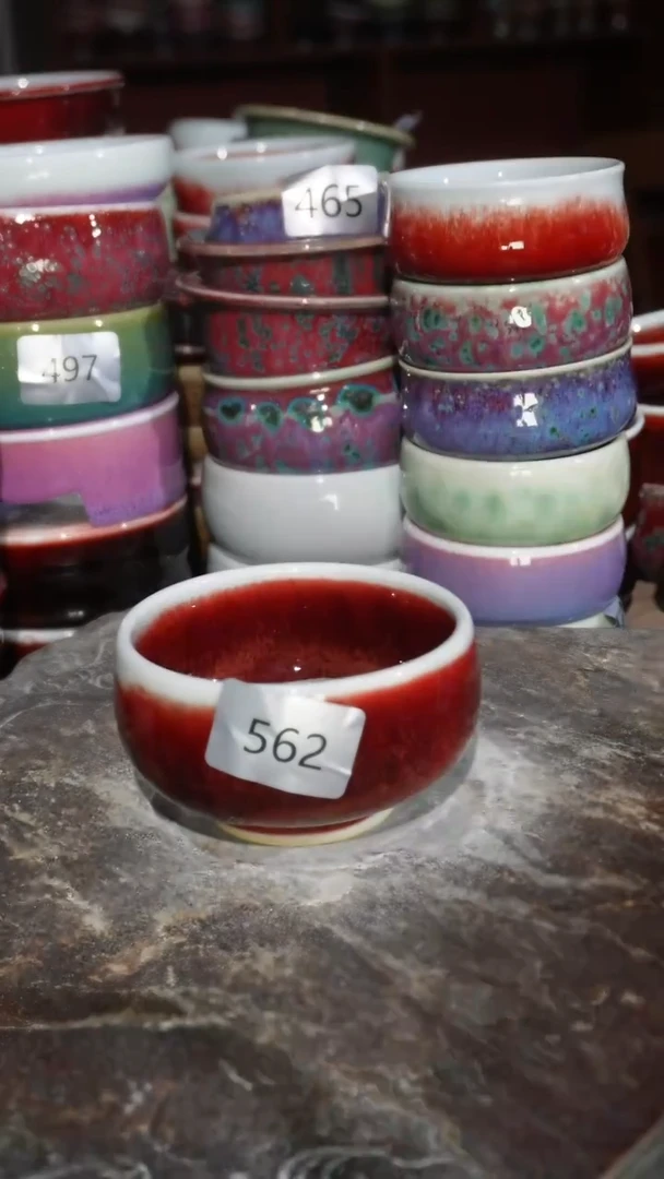 摆件陶精品窑变钧瓷茶器