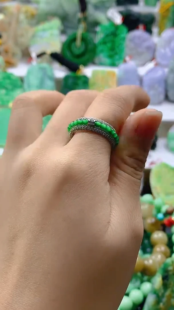 颈饰银S925镶嵌翡翠天然缅甸a货翡翠什么圈口都有