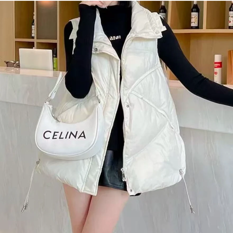 287冬季新款马甲背心女韩版时尚休闲宽松外套拉链口袋