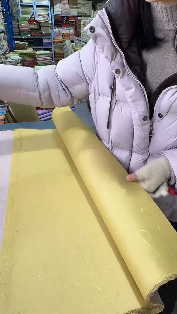 纯手工四尺整张50张深仿古丝绒楮皮笺