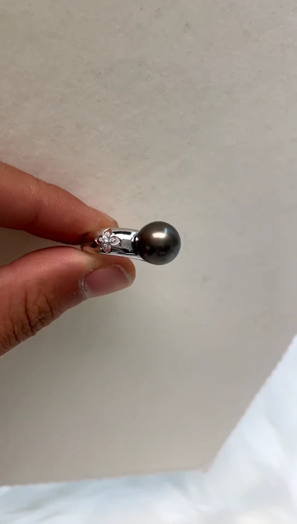 银S925镶嵌戒指海水珍珠