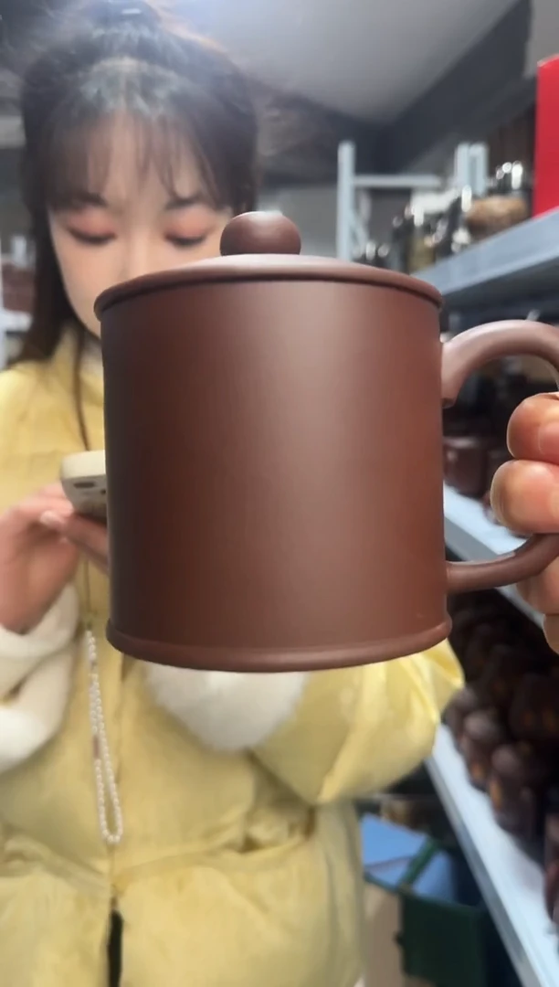 【闪购商品】紫砂盖杯紫砂盖杯紫泥老板杯