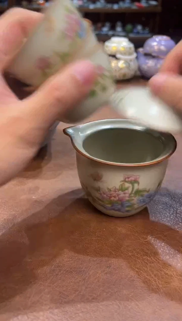 真的很便宜超好看会开片的旅行茶具