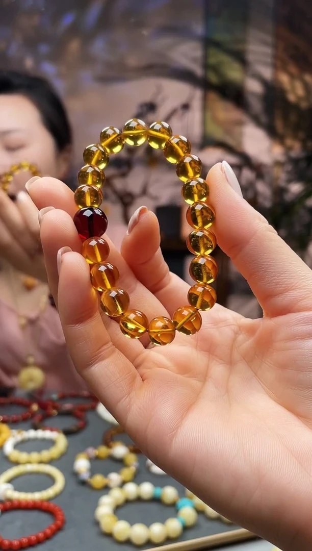 【闪购商品】琥珀手链未镶嵌手链 微瑕