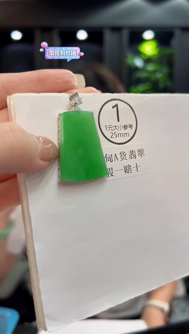 颈饰18K金镶嵌翡翠 缅料A货/支持复检/一件