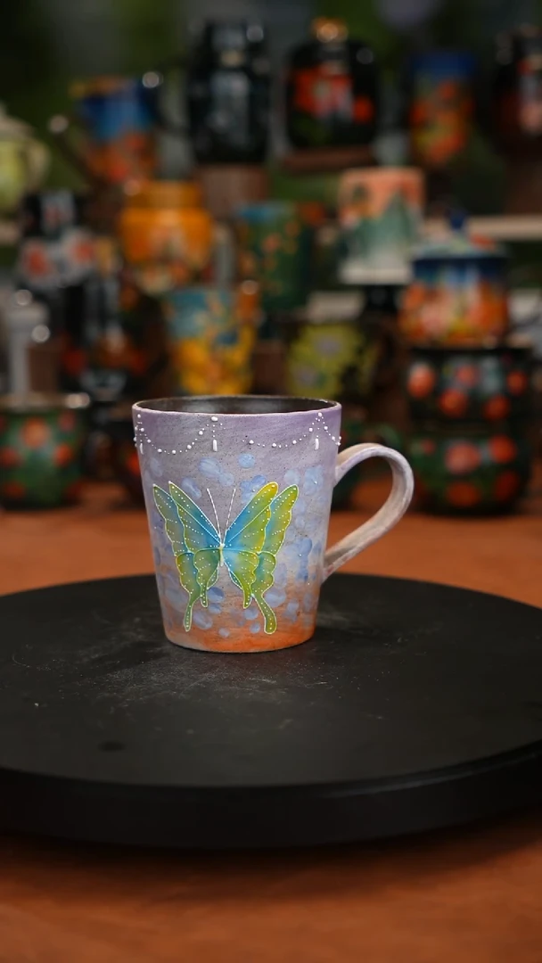 紫砂油画手绘釉下彩