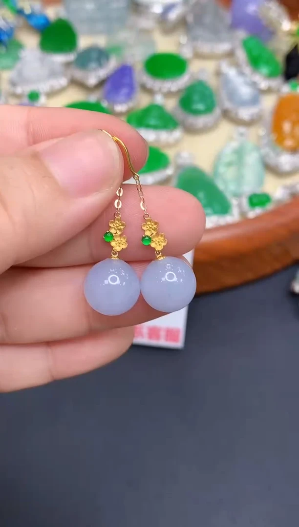 18K金镶嵌翡翠耳饰369-中国好珍宝