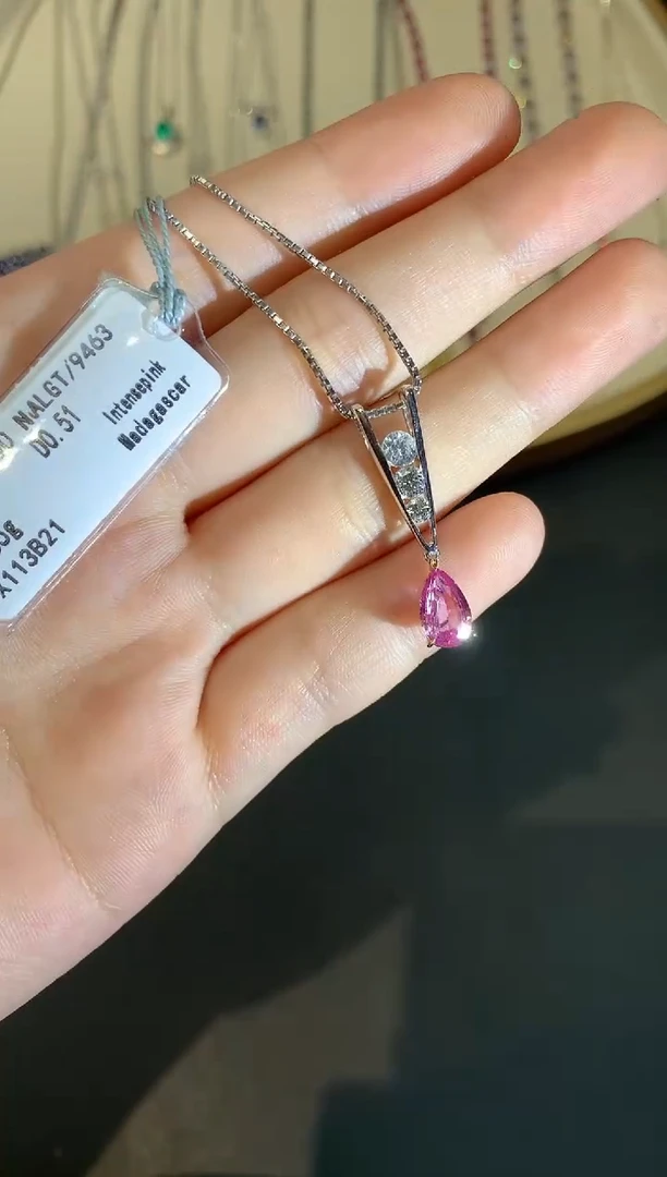 铂Pt850镶嵌吊坠定制蓝宝石W385|15000