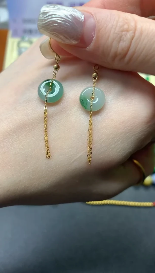 【闪购商品】翡翠耳饰18K金镶嵌多样性发其一|400+40