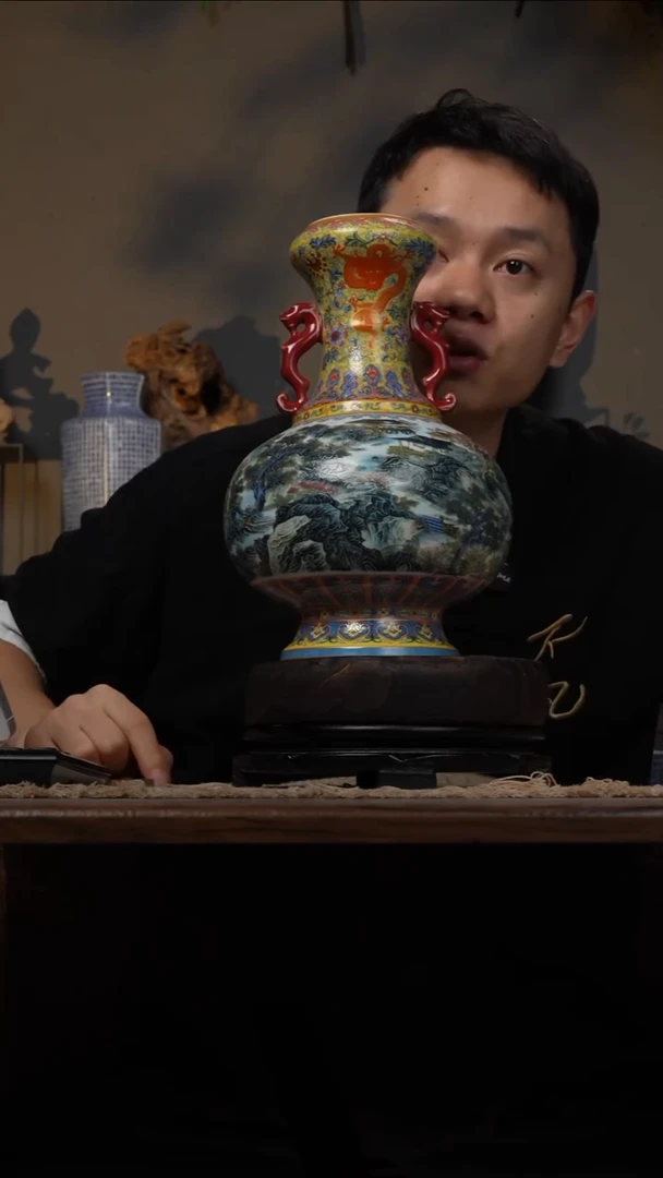 摆件WN问泥景德镇陶瓷花瓶摆件