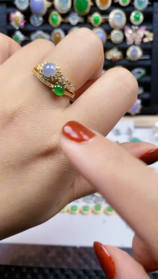 银S925镶嵌戒指翡翠413