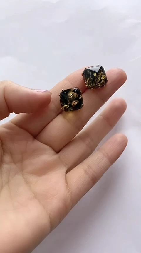 【闪购商品】琥珀裸石银S925镶嵌琥珀耳钉