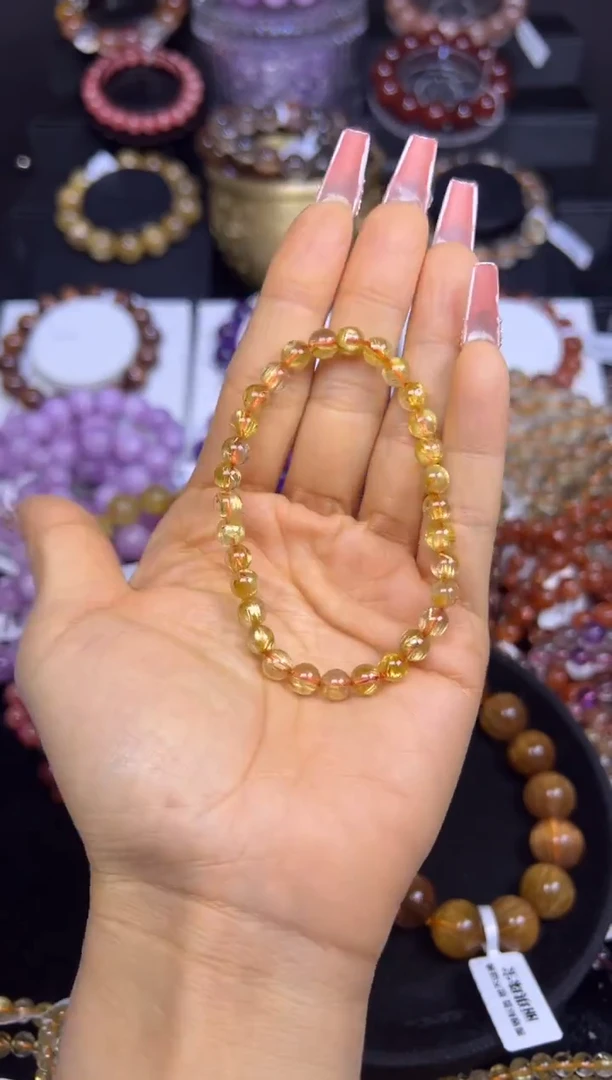 未镶嵌手串水晶金发晶6.3mm