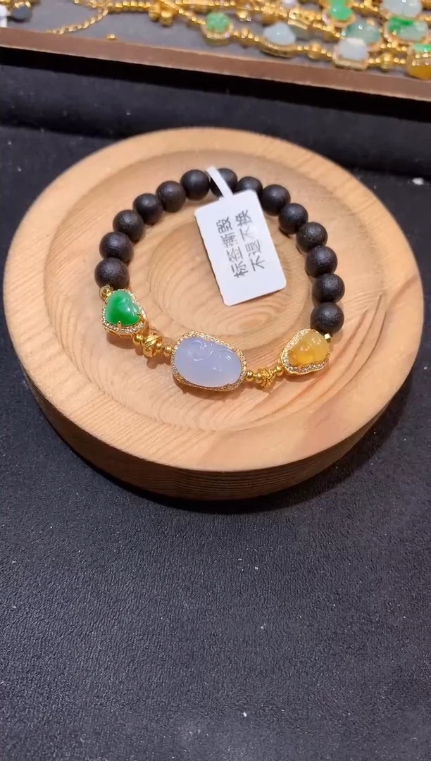 银S925镶嵌手串翡翠手串