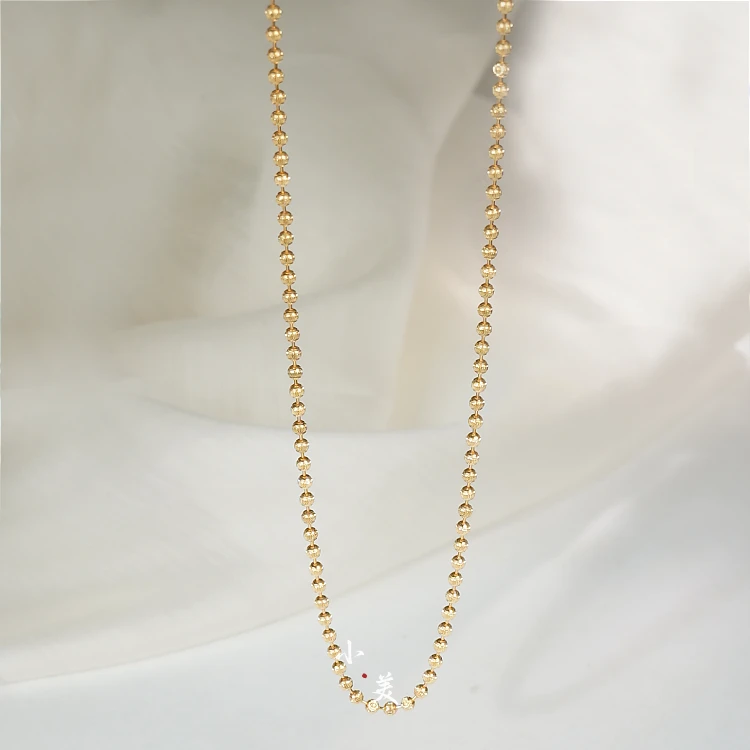 18K金爆闪猫眼金珠项链 G2216