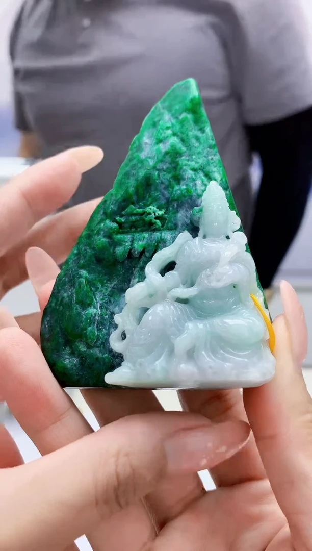 定制翡翠未镶嵌5060MM-毛货挂件