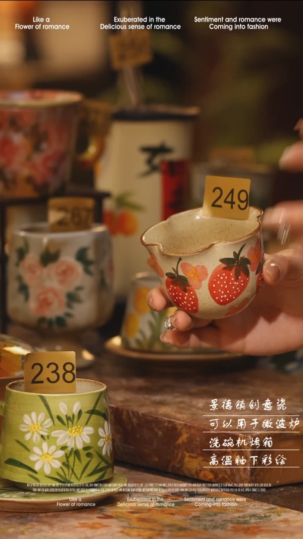 陶瓷景德镇高温手绘釉下彩绘设计师款式249