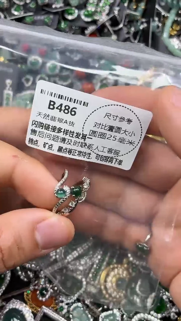 颈饰未镶嵌翡翠B486戒指