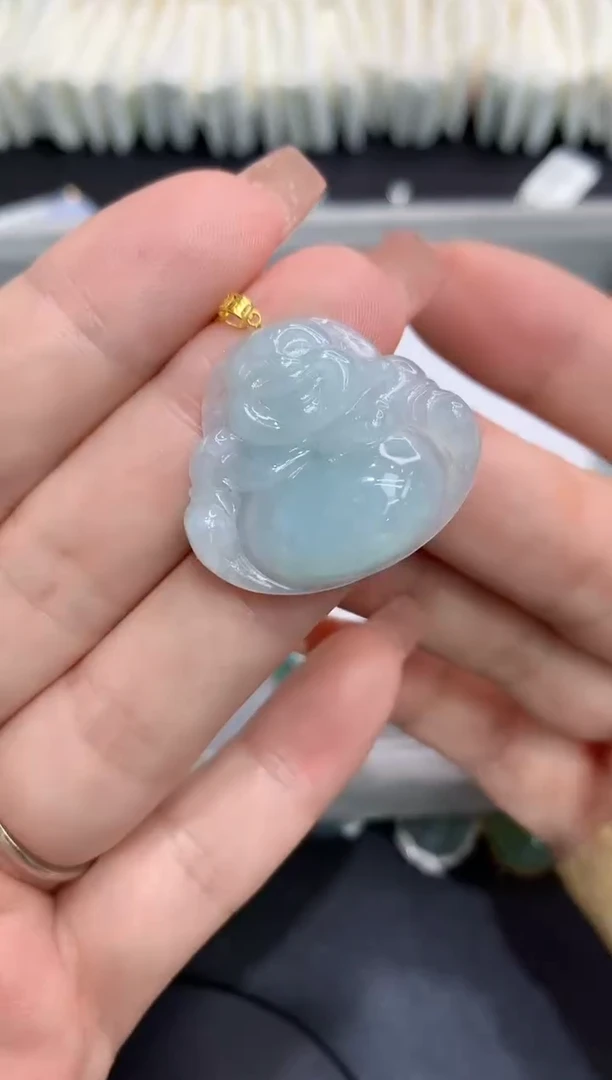 翡翠18K金镶嵌吊坠(不含链)1111